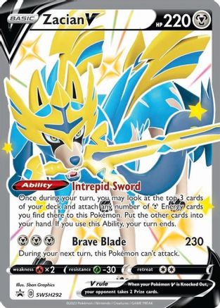 Zacian V (Shiny) (Shiny) - SWSH292 SWSH292 - Holofoil SWSH Sword & Shield Promo Cards - Promo