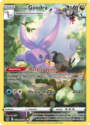 Hisuian Goodra GG21 - Holofoil SWSH Crown Zenith Galarian Gallery - Ultra Rare