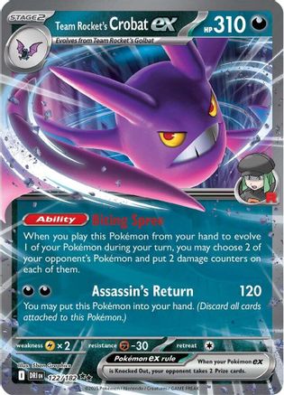 Team Rocket's Crobat ex 122/182 - Holofoil SV10 Destined Rivals - Double Rare