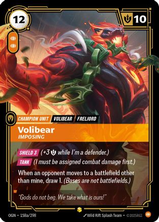 Volibear, Imposing (Alternate Art) (158a/298) - Origins Foil