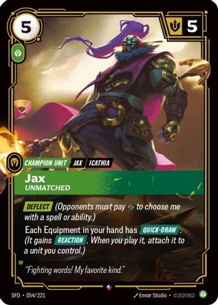 Jax - Unmatched (054/221) - Spiritforged Foil