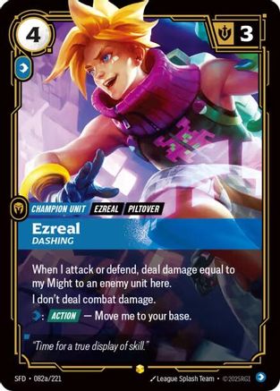 Ezreal, Dashing (Alternate Art) (082a/221) - Spiritforged Foil