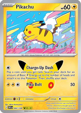 Pikachu 042/128 - Holofoil ME 30th Celebration - Pikachu Rare