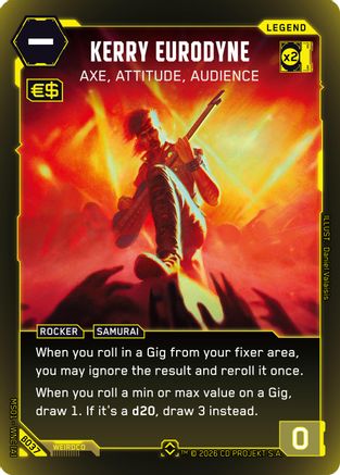 Kerry Eurodyne - Axe, Attitude, Audience (Rare) (B037) - Welcome to Night City Beta Foil