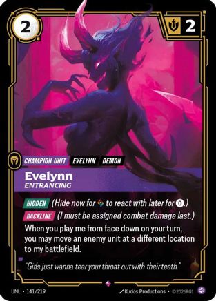 Evelynn, Entrancing (141/219) - Unleashed Foil