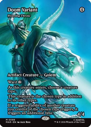 Doom Variant - Roaming Throne (Borderless) (MAR-099) - Marvel Universe Eternal-Legal Foil